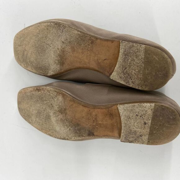 Vince Taupe Tan Leather Round toe Flat Loafer Womens 5.5 - Picture 4 of 6